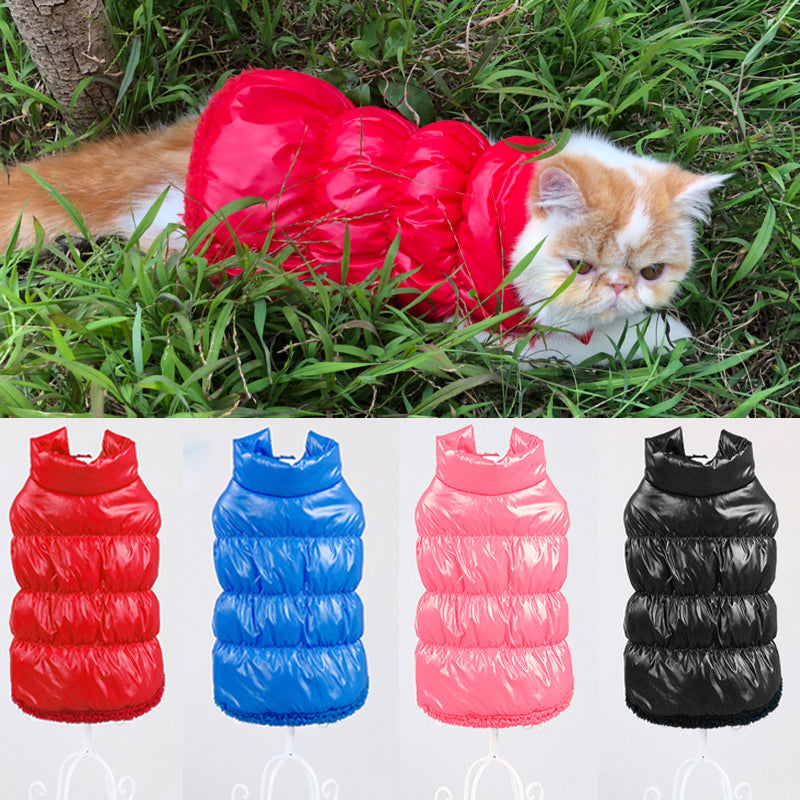 Clothes For Small Cats Dogs Thicken Warm Fleece Kitten Kitty Vest Jacket Waterproof Cat Coat